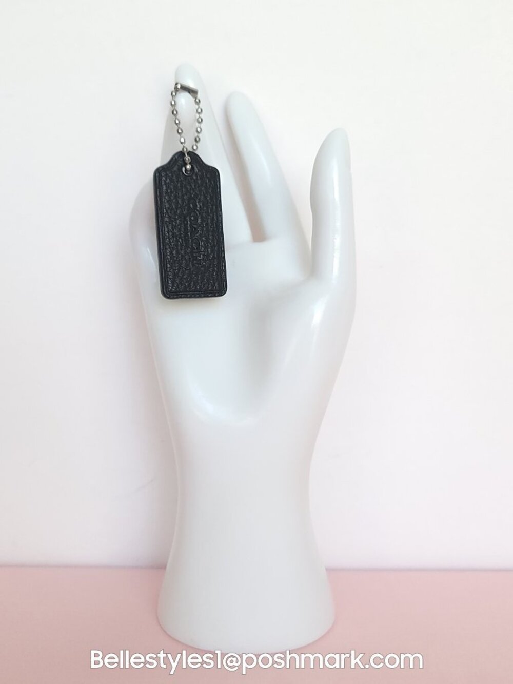 COACH Pebbled Leather Hangtags / Charms Replacement -Black Colorβ